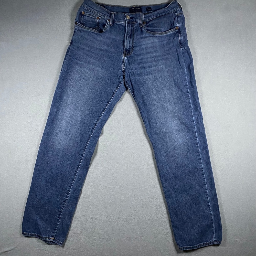 Lucky Brand 221 Straight Leg Mens Blue Jeans 34x34 7MCC001 Medium‎ Wash Stretch